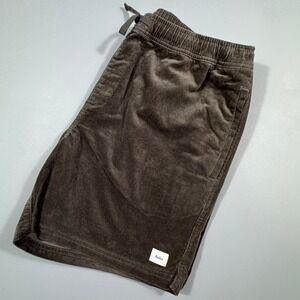 Katin Corduroy Drawstring Elastic Waist Shorts Khaki Brown Mens XL